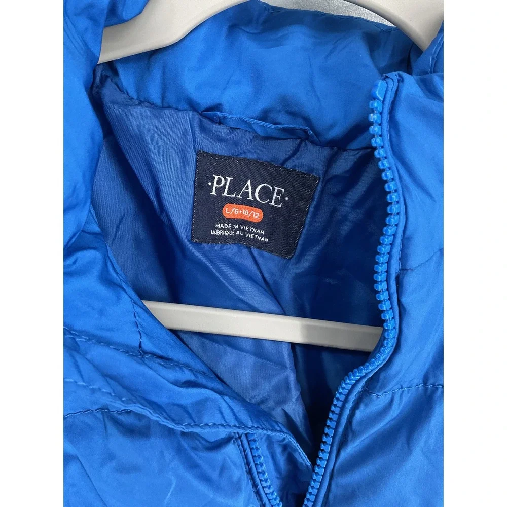 The Children's Place Boys Puffer Jacket Blue Quilted Lightweight Size 10/12